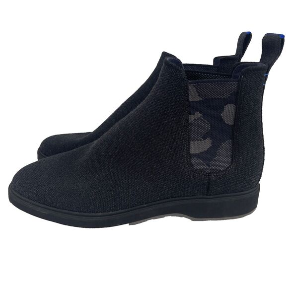 Rothys $259 Merino Wool Chelsea Ankle Boots Granite Gray Black Camo Mens Size 11 - Picture 1 of 8